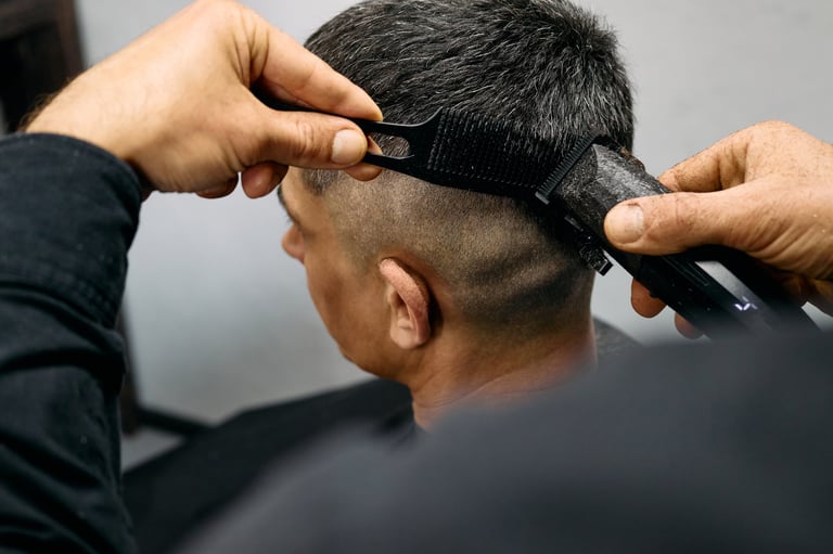Professional fade haircut