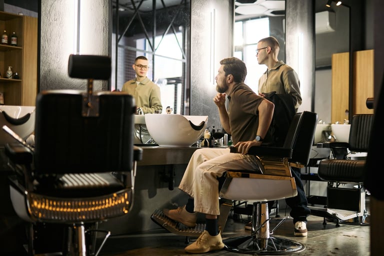 Modern barbershop interior